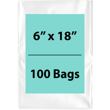 Clear Poly Bags 1.5 Mil 6" x 18" 100 Bags